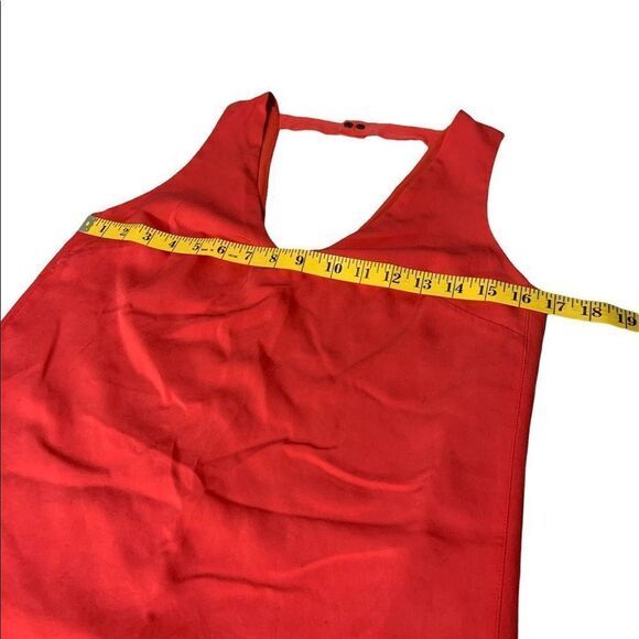 Robert Rodriguez V-neck Silk Sleeveless Mini Dress in Coral - Picture 7 of 8